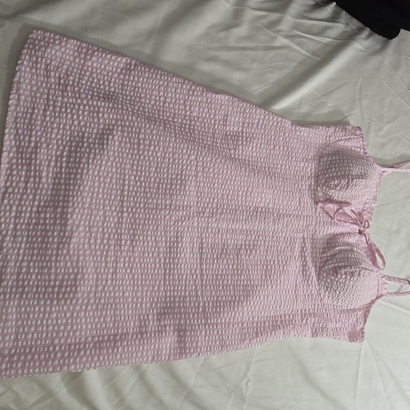 No Boundaries Pink Gingham Mini Dress Juniors L 11-13 Cottagecore - Picture 9 of 10